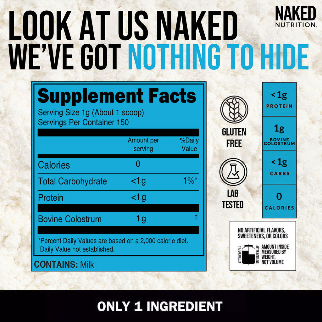 Grass-Fed Colostrum Powder | Naked Colostrum - 150 Servings